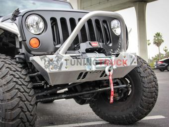 Бампер передний алюминевый для JEEP WRANGLER JK с площадкой под лебёдку
