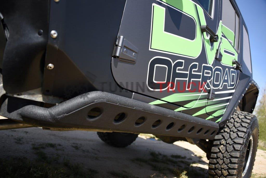 4 Door Steel Rock Guard/Sliders Plated w/ Holes 2007-2017 Jeep Wrangler