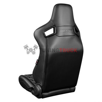 Спортивные сиденья анатомические серии Elite-X Series Sport Seats - Black Diamond (Double White Stitching / White Piping)