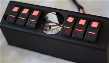 JK Switch Panel 6 Switch W/2-1/16 Inch Diameter Empty Gauge Hole 07-08 Wrangler JK Red sPOD