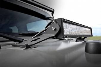 Кронштейн для установки однорядной или двухрядной LED балки 20'' на дугу бампера Jeep Wrangler JK 2007-2016