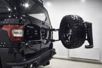 Калитка под запаску BMS Alfa для UAZ Patriot 2008-20, полимерное покрытие
