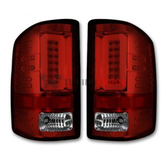 GMC Sierra 16-17 1500/2500/3500 (Only Fits Single Wheel Body Style Trucks with Factory OEM LED Tail Lights) OLED TAIL LIGHTS - Red Lens