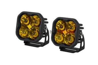 Янтарные LED-фары SS3 Sport дальнего света с янтарной подсветкой