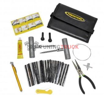 Kit, Tire Plug, 30 plugs, Aluminum tools, Roll-up bag, etc.