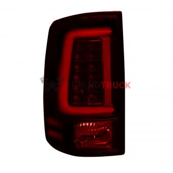 Dodge 09-14 RAM 1500 & 10-14 RAM 2500/3500 OLED TAIL LIGHTS (Replaces Factory OEM Halogen Tail Lights) - Dark Red Smoked Lens