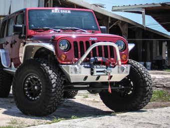 Бампер передний алюминевый для JEEP WRANGLER JK с площадкой под лебёдку