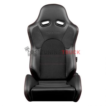 Спортивные сиденья анатомические серии Advan - Black Leatherette (Red Stitching)