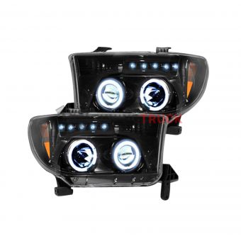 Toyota Tundra & Sequoia 07-13 PROJECTOR HEADLIGHTS - Smoked / Black