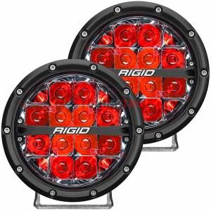 Фары RIGID 360 Серия 6″ Дальний свет - красная подсветка