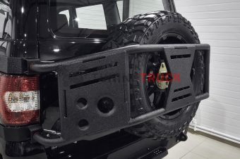 Калитка под запаску BMS Alfa для UAZ Patriot 2008-20, покрытие Raptor