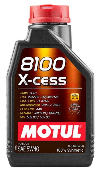 1 л MOTUL 8100 X-CESS 5W-40 для бензиновых и дизельных двигателей