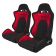 Спортивные сиденья анатомические серии S8 Series V2 Sport Seats - Black Cloth with Red Microsuede