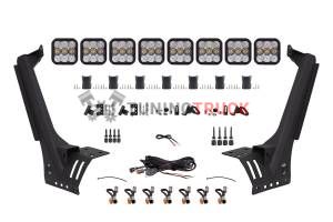 Комплект с кронштейнами для монтажа LED-балок SS5 Pro CrossLink над лобовым стеклом Jeep JL Wrangler
