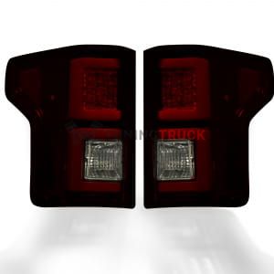 Ford F150 15-17 (Replaces OEM Halogen Style Tail Lights) LED TAIL LIGHTS - Dark Red Smoked Lens