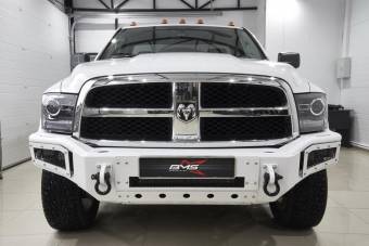 Передний силовой бампер BMS Alfa для Dodge Ram 2009-18, полимерное покрытие