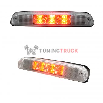 Ford 99-16 Superduty F250HD/350/450/550 & 95-03 Ranger & Ford Explorer Sport Trac 01-05 - Red LED 3rd Brake Light Kit w/ White LED Cargo Lights - Clear Lens