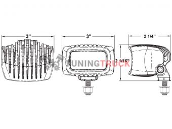 Светодиодная фара Rigid SRM (2 диода) - дальний свет 