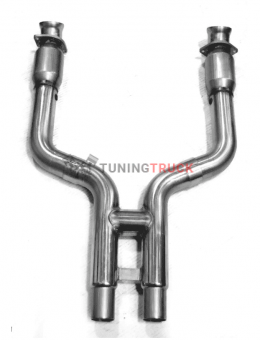 Приемные трубы H-Pipe для Ford Shelby GT500 с кат. Green, 3'' x 2.75''