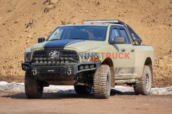 Передний силовой бампер BMS Alfa для Dodge Ram 2009-18, покрытие Raptor + цинкование