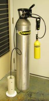 Shifter Fill Station, Shifter Filler valve, Exhaust muffler, Lines, digital scale